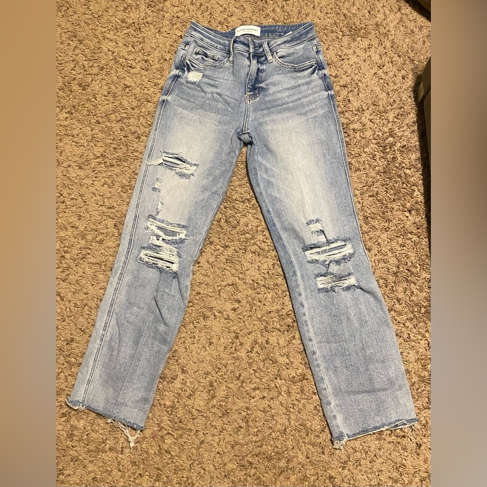 Flying Monkey High Rise Cropped Straight Jean